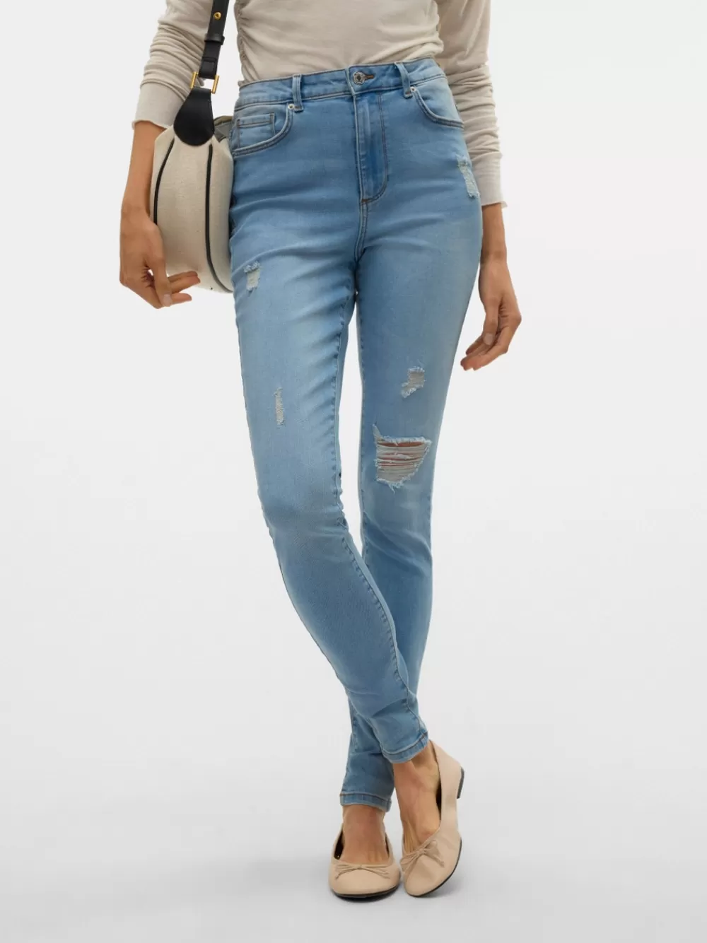 VERO MODA VMSOPHIA Korkea vyötärö Skinny fit Farkut Light Blue Denim Best Sale