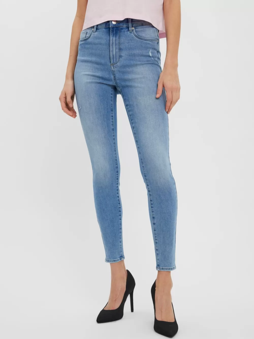 VERO MODA VMSOPHIA Korkea vyötärö Skinny fit Farkut Light Blue Denim Online
