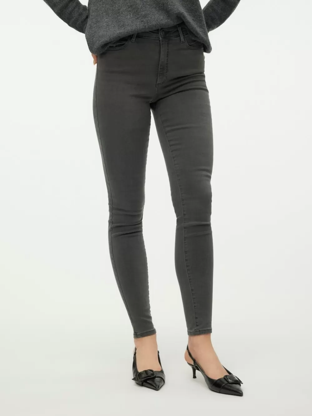 VERO MODA VMSOPHIA Korkea vyötärö Skinny fit Farkut Dark Grey Denim Best