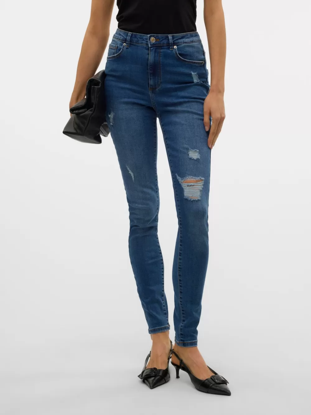 VERO MODA VMSOPHIA Korkea vyötärö Skinny fit Farkut Medium Blue Denim Online