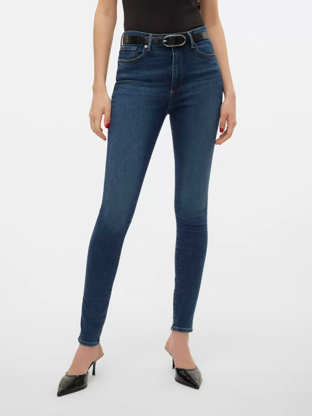 VERO MODA VMSOPHIA Korkea vyötärö Skinny fit Farkut Dark Blue Denim Best Sale