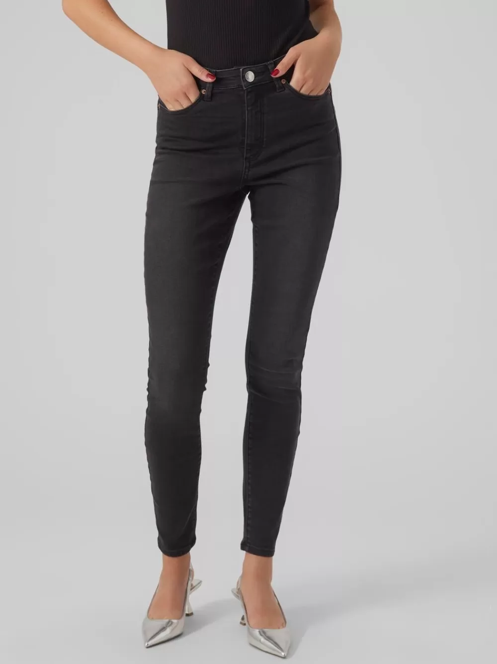 VERO MODA VMSOPHIA Korkea vyötärö Skinny fit Farkut Black Denim Clearance