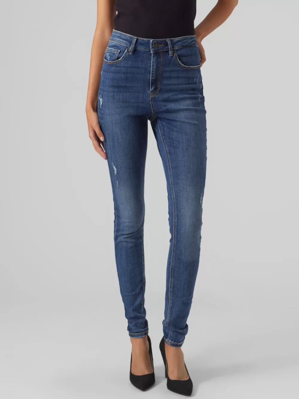 VERO MODA VMSOPHIA Korkea vyötärö Skinny fit Farkut Dark Blue Denim Cheap