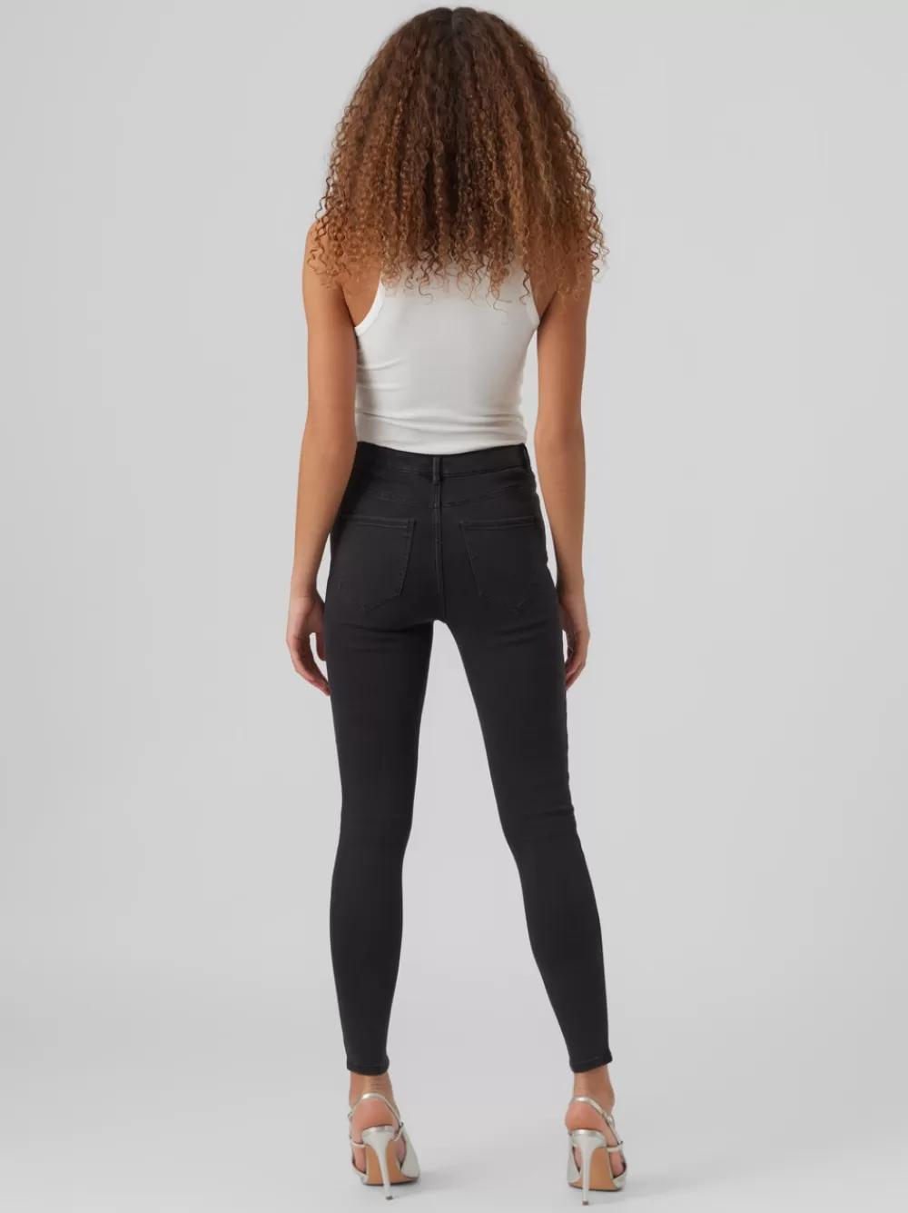 VERO MODA VMSOPHIA Korkea vyötärö Skinny fit Farkut Black Denim Hot