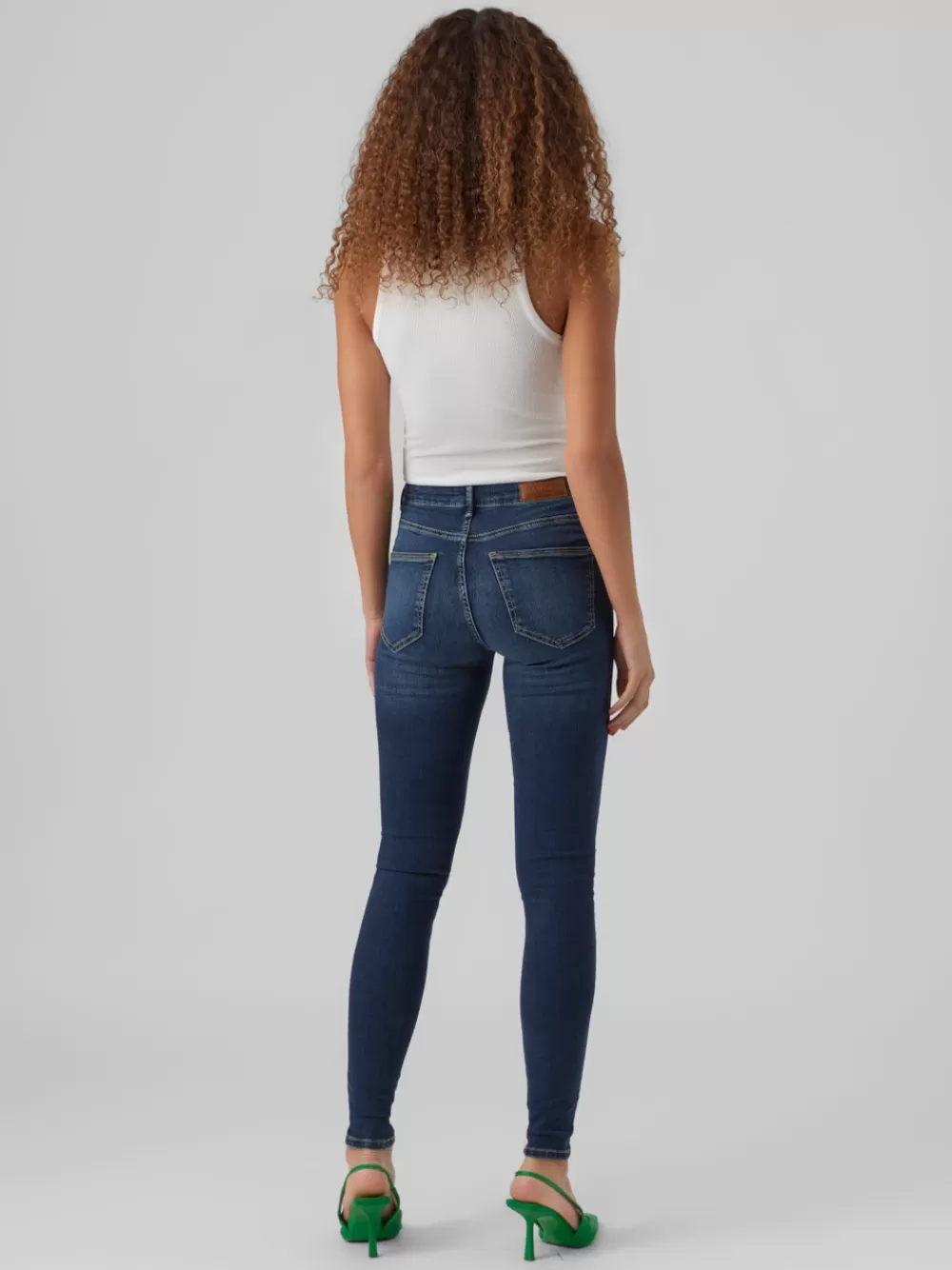 VERO MODA VMSOPHIA Korkea vyötärö Skinny fit Farkut Dark Blue Denim Best