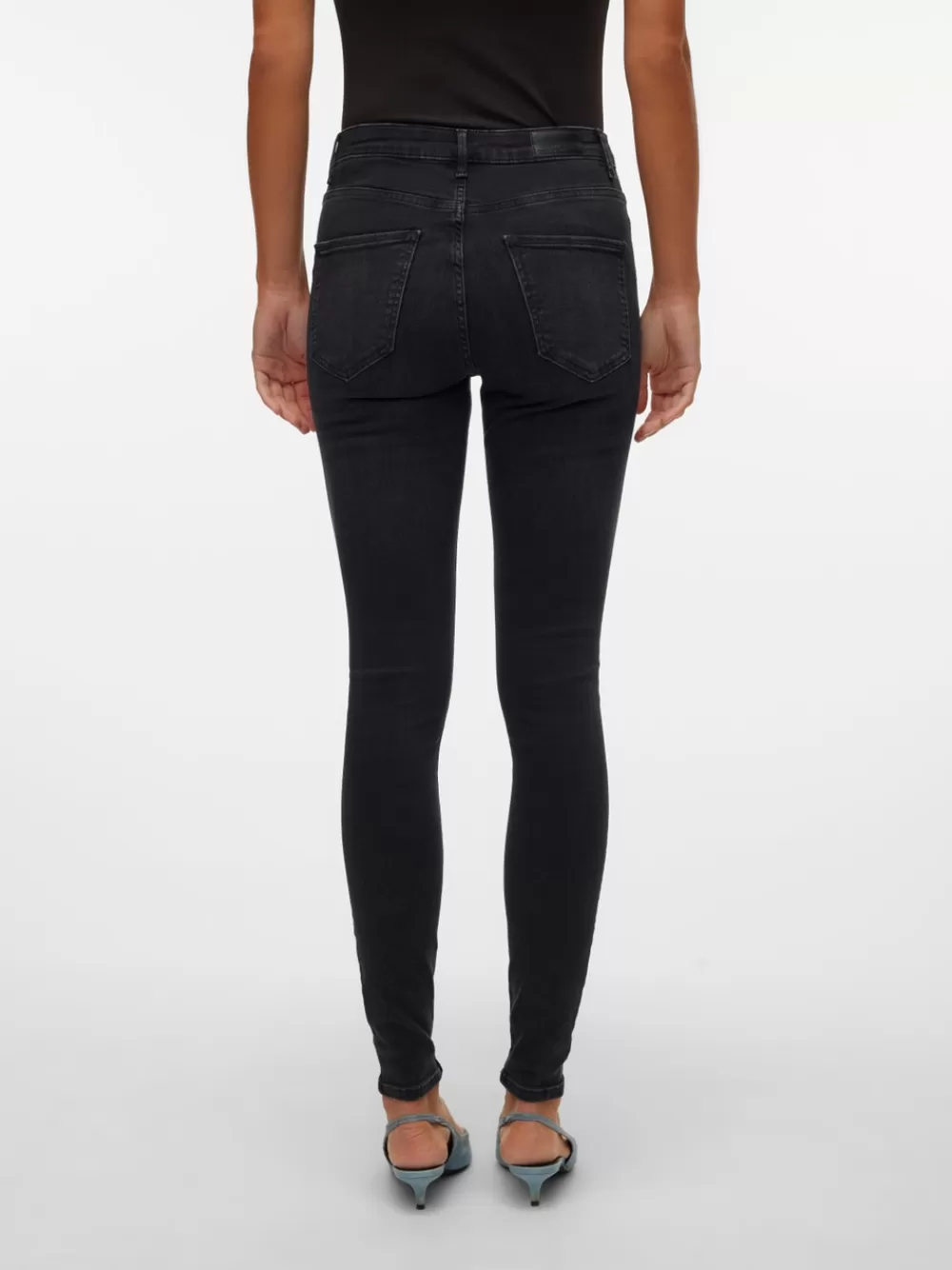 VERO MODA VMSOPHIA Korkea vyötärö Skinny fit Farkut Black Denim Hot