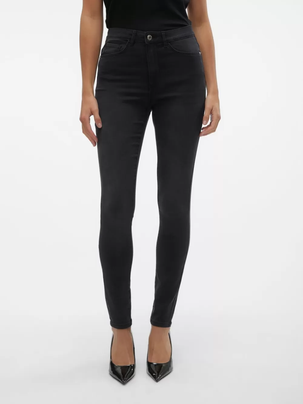 VERO MODA VMSOPHIA Korkea vyötärö Slim fit Farkut Black Online
