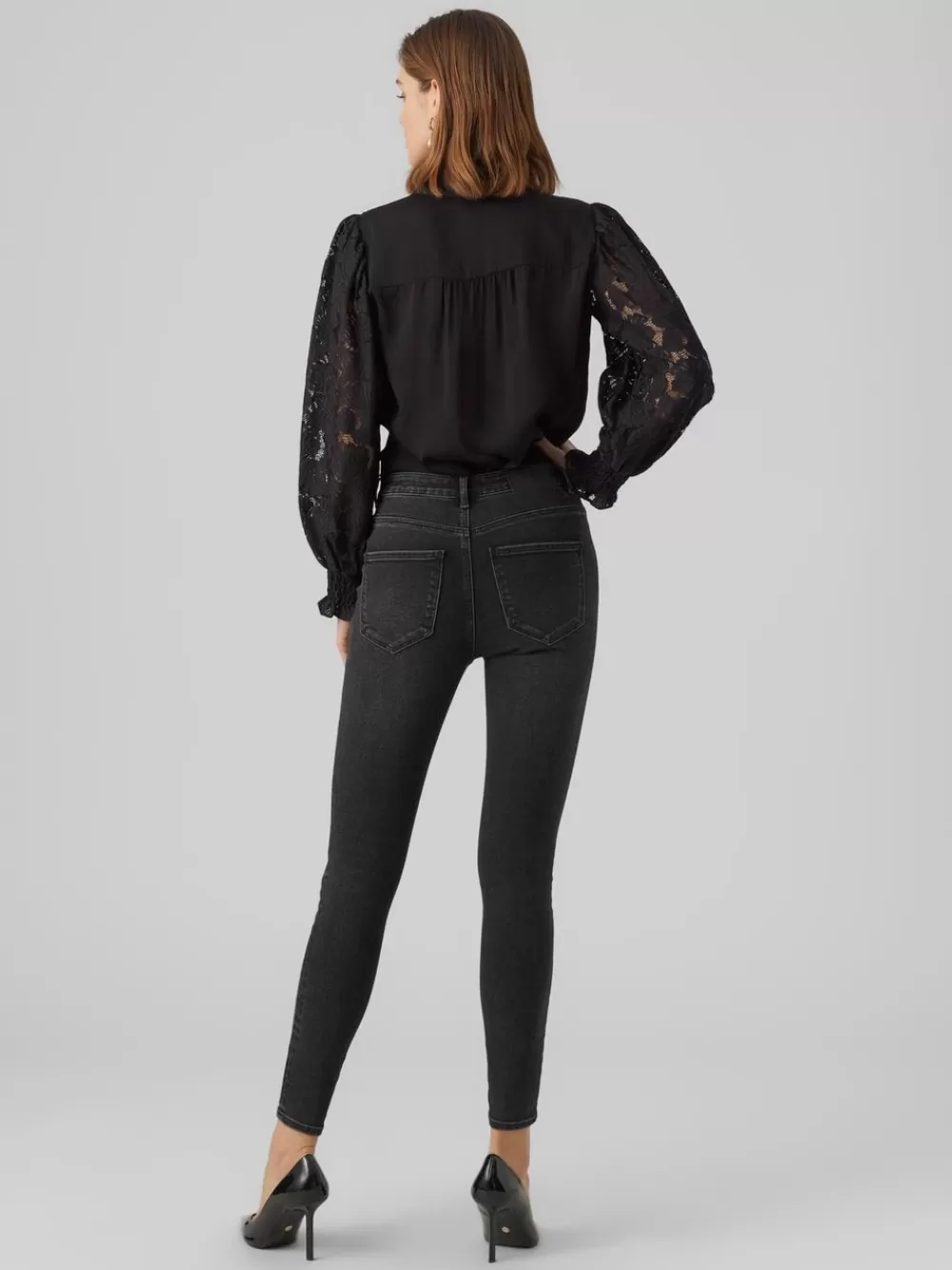 VERO MODA VMSOPHIA Korkea vyötärö Slim fit Farkut Black Denim Best Sale