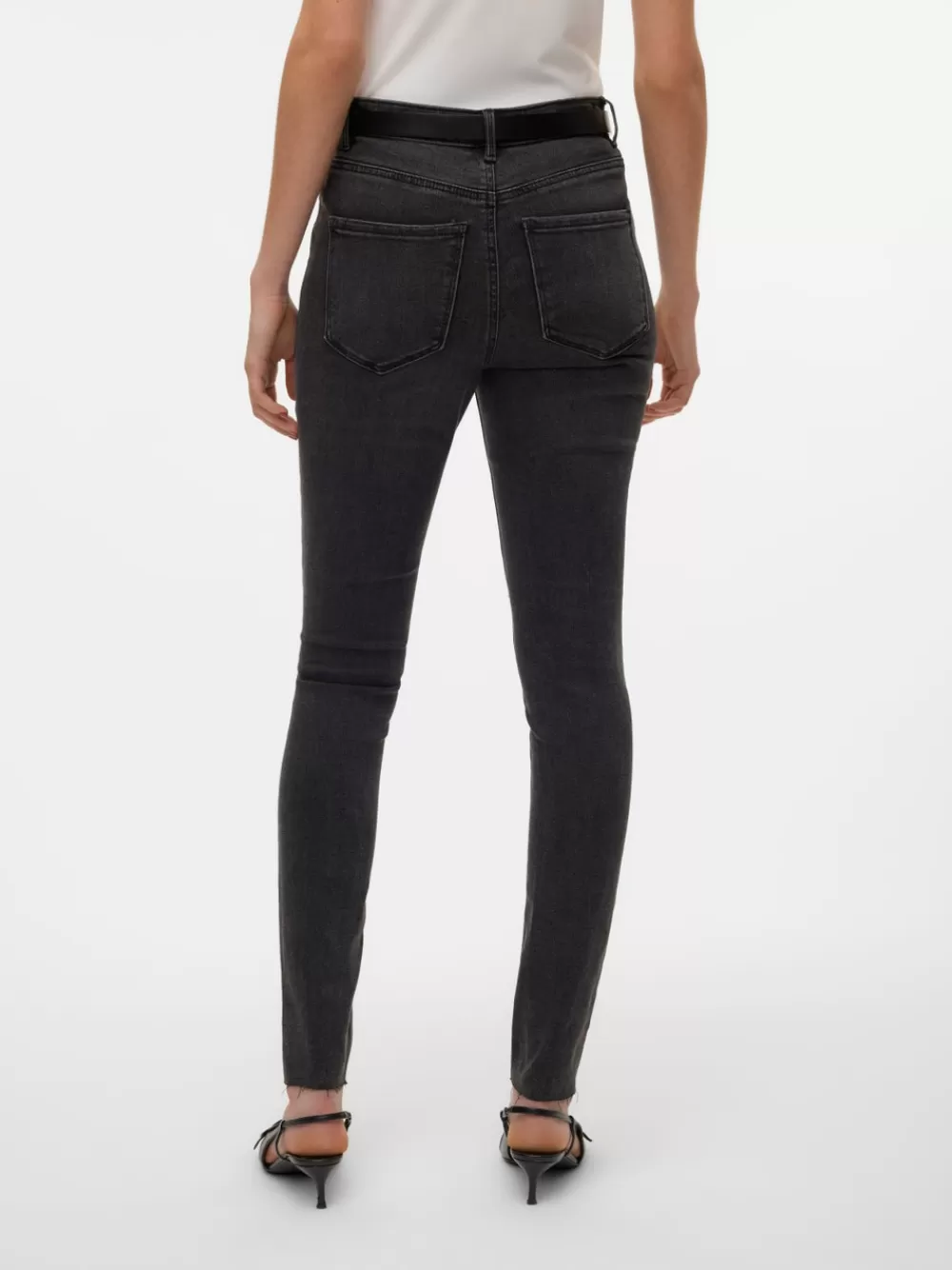 VERO MODA VMSOPHIA Korkea vyötärö Slim fit Farkut Black Denim Store