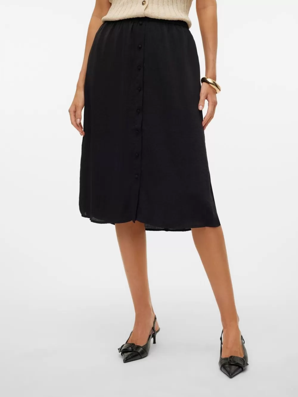 VERO MODA VMSUNNY Korkea vyötärö Midihame Black Outlet