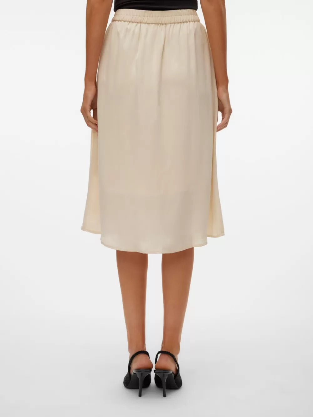 VERO MODA VMSUNNY Korkea vyötärö Midihame Oatmeal New