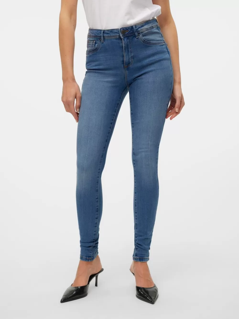 VERO MODA VMTANYA Normaali vyötärö Skinny fit Farkut Medium Blue Denim Discount