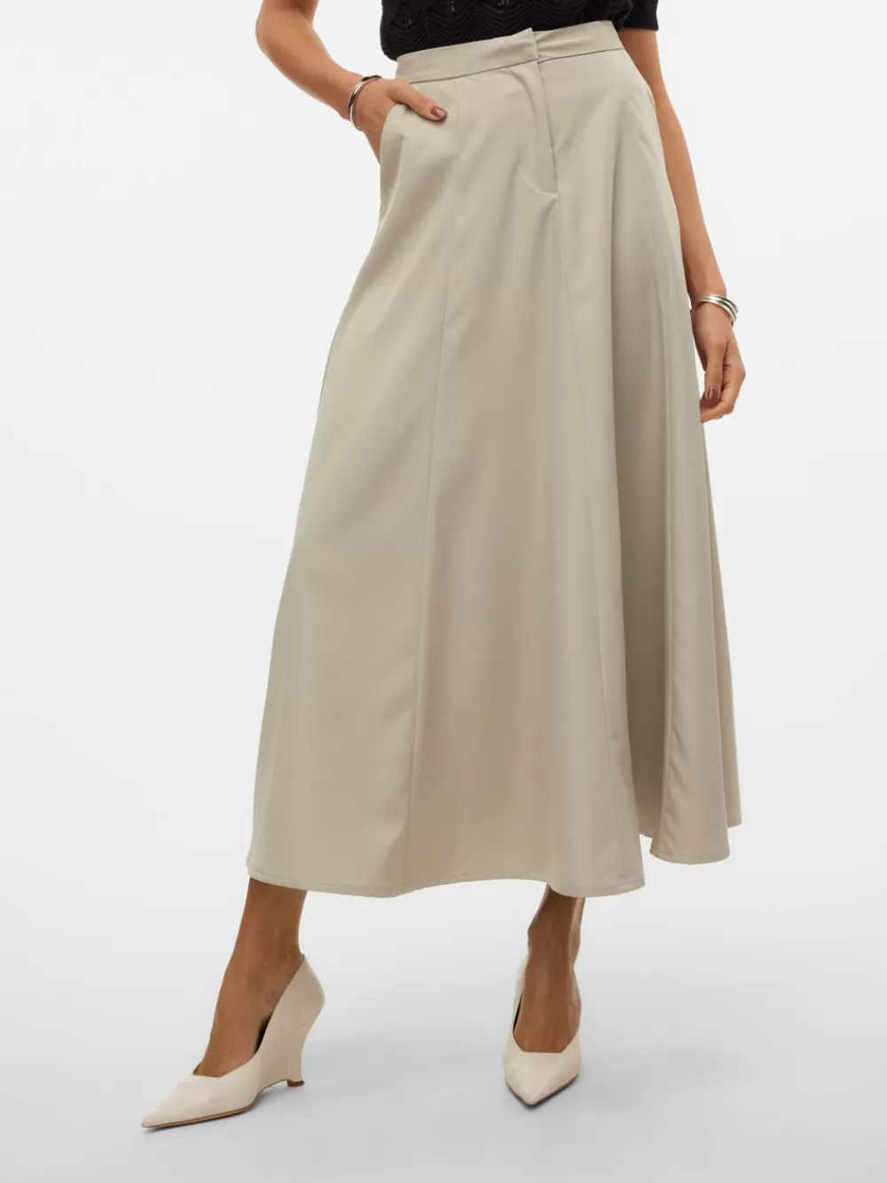 VERO MODA VMTARA Korkea vyötärö Pitkä hame Abbey Stone Store