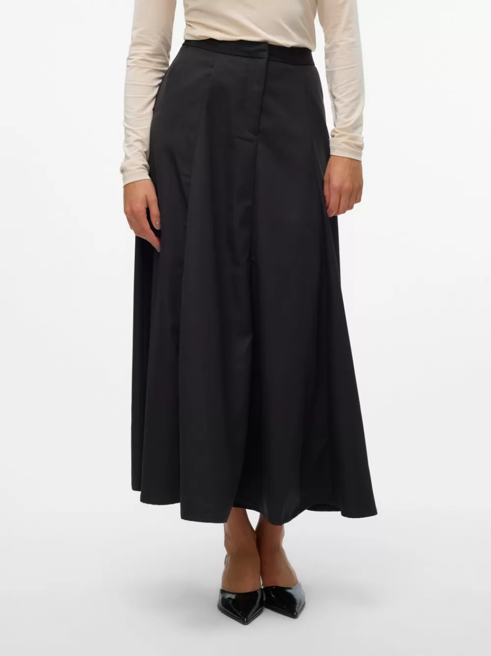 VERO MODA VMTARA Korkea vyötärö Pitkä hame Black Shop