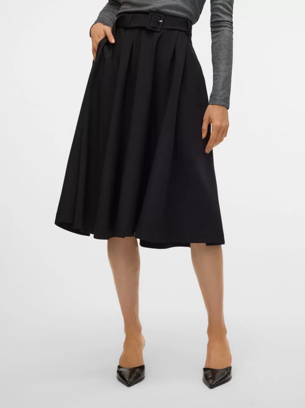 VERO MODA VMTARISA Korkea vyötärö Pitkä hame Black Outlet