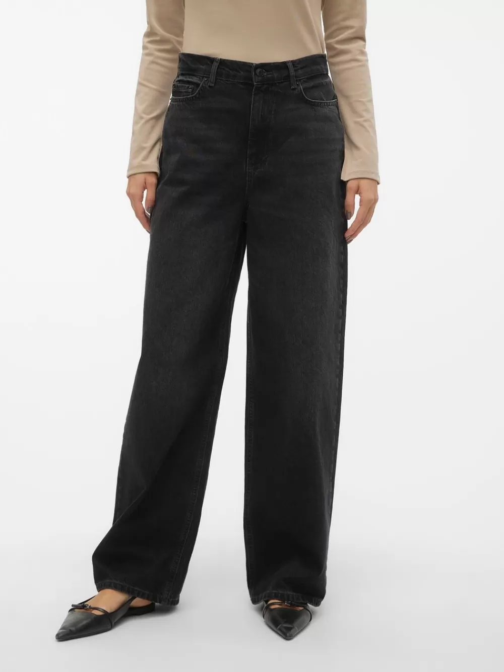 VERO MODA VMTAYLOR Normaali vyötärö Baggy fit Farkut Black Denim Outlet