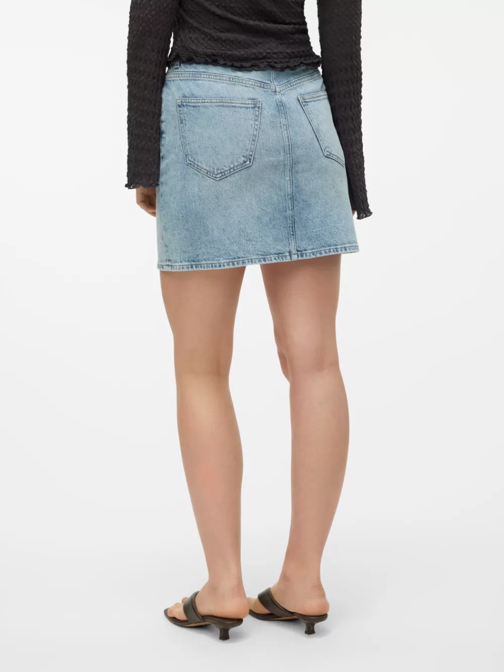 VERO MODA VMTESSA Korkea vyötärö Lyhyt hame Light Blue Denim Discount