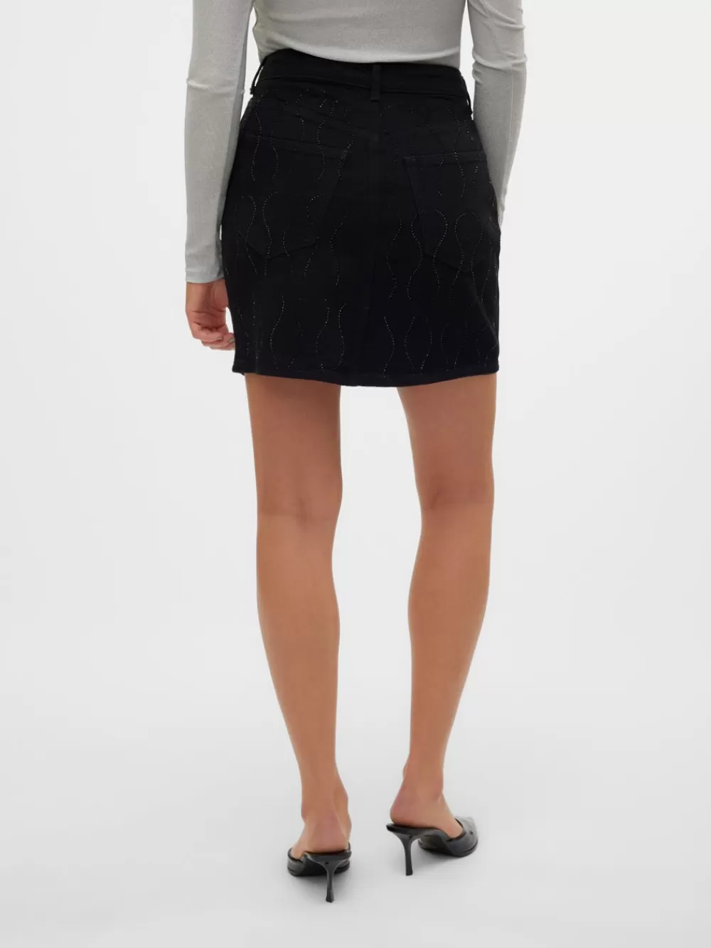 VERO MODA VMTESSA Korkea vyötärö Lyhyt hame Black Denim Online