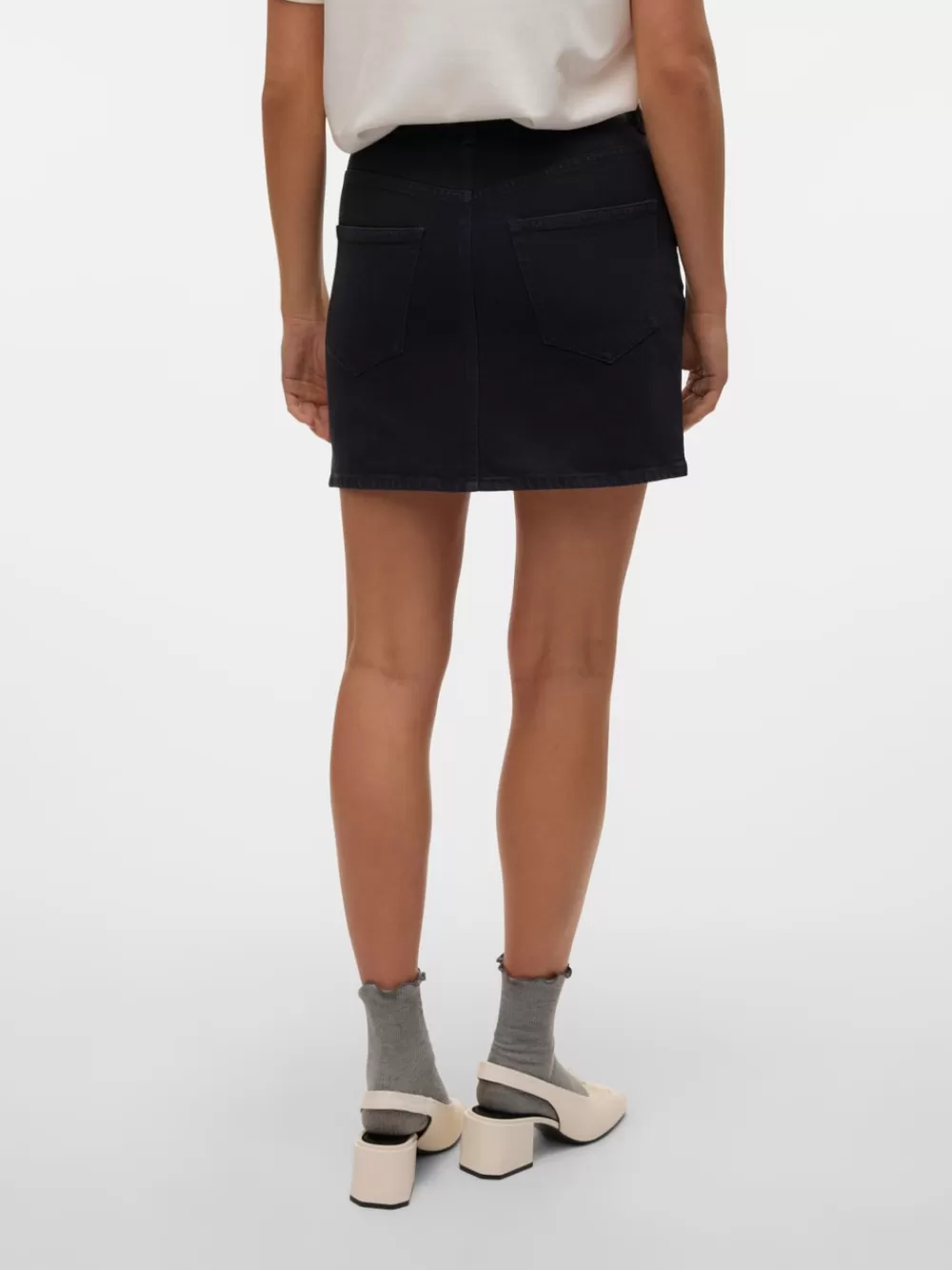 VERO MODA VMTESSA Korkea vyötärö Lyhyt hame Black Denim Best