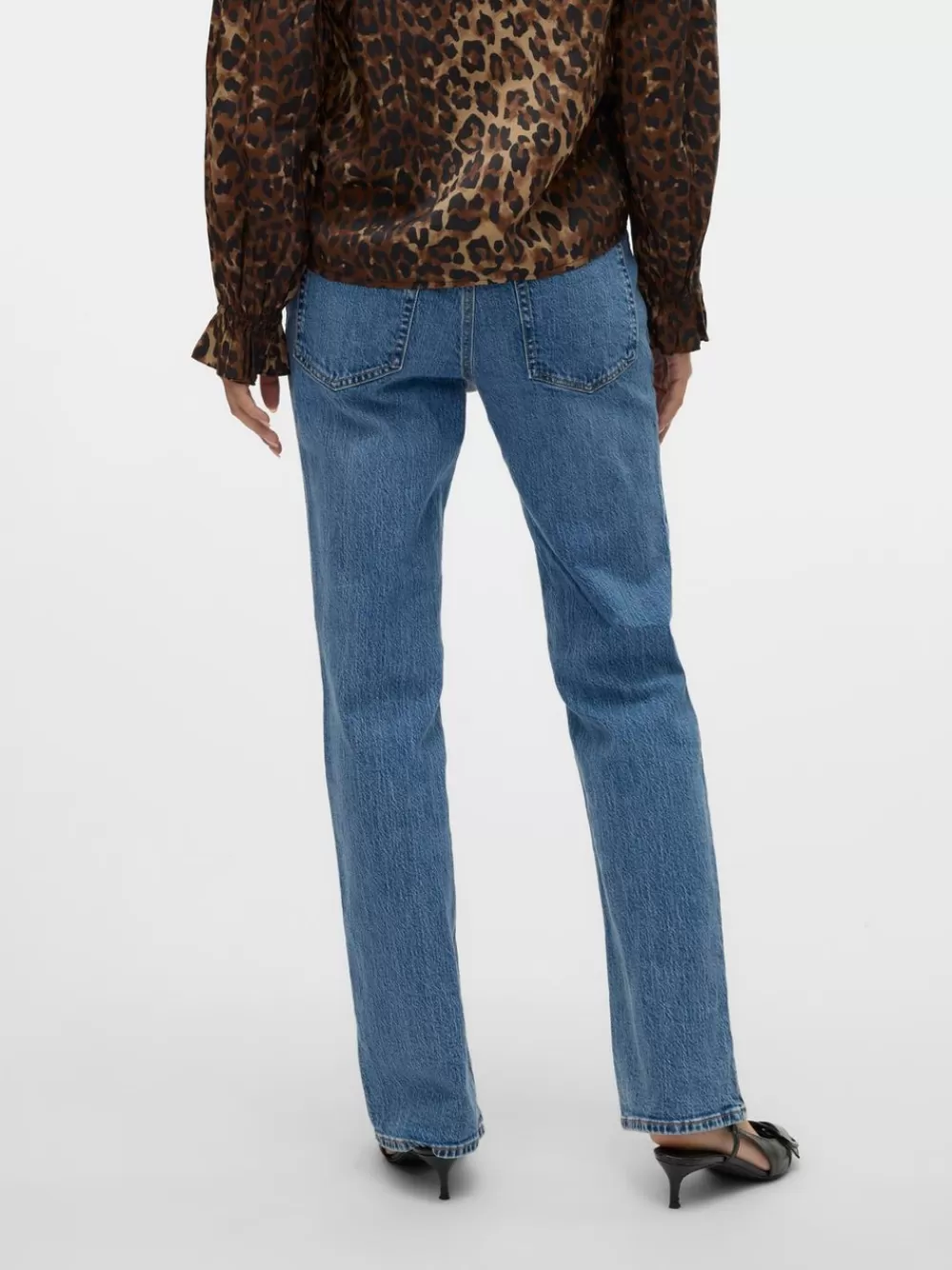 VERO MODA VMTESSA Korkea vyötärö Straight fit Farkut Medium Blue Denim Cheap