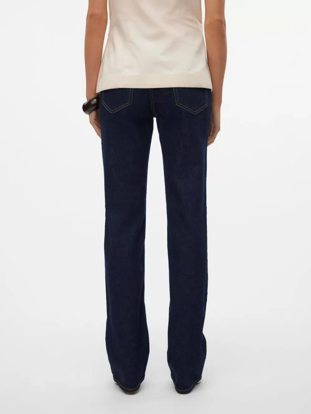 VERO MODA VMTESSA Korkea vyötärö Straight fit Farkut Dark Blue Denim Online