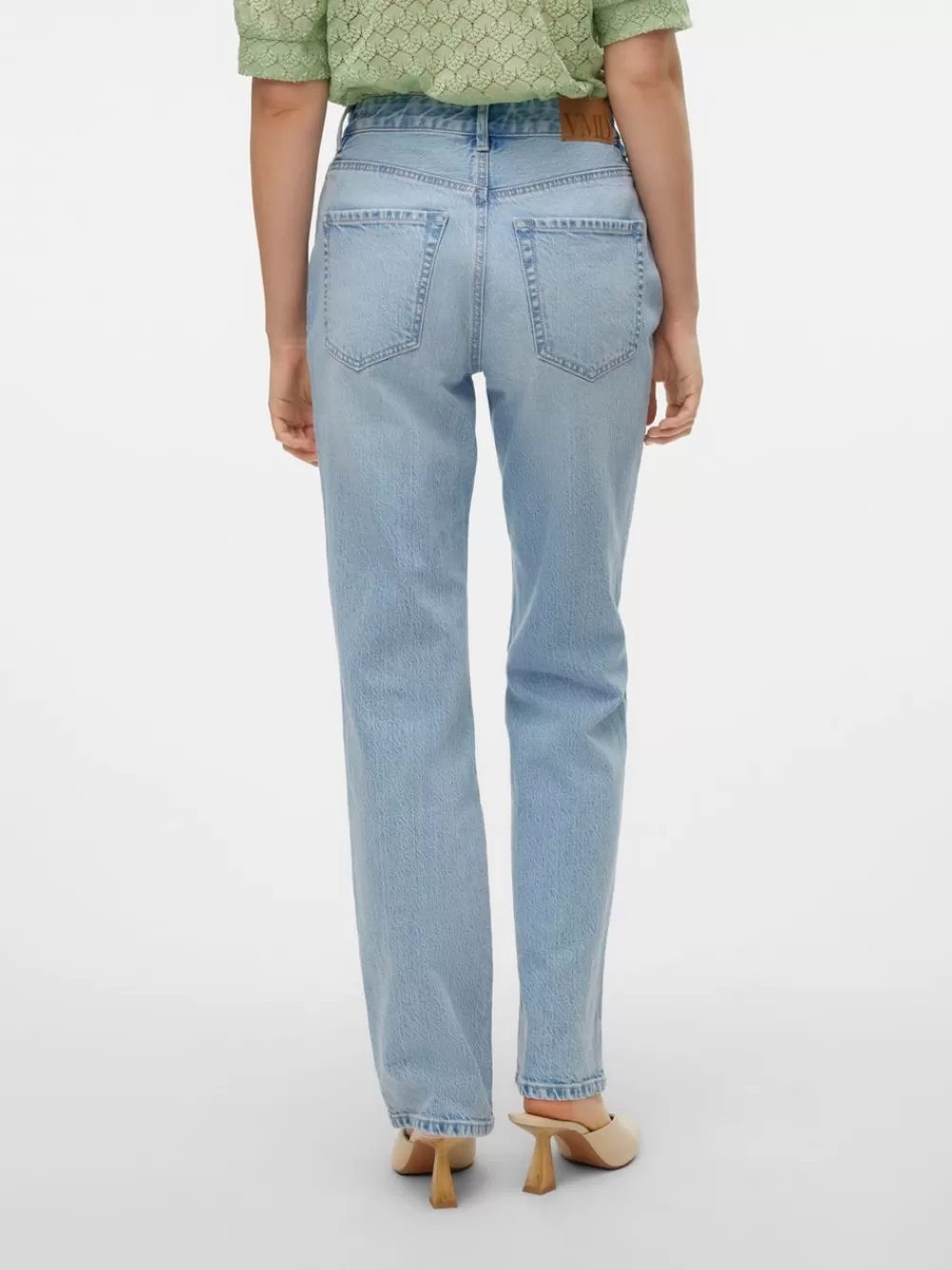 VERO MODA VMTESSA Korkea vyötärö Straight fit Farkut Light Blue Denim Hot