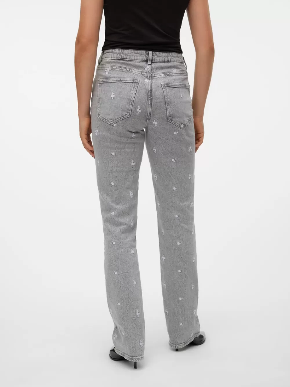 VERO MODA VMTESSA Korkea vyötärö Straight fit Farkut Medium Grey Denim Best