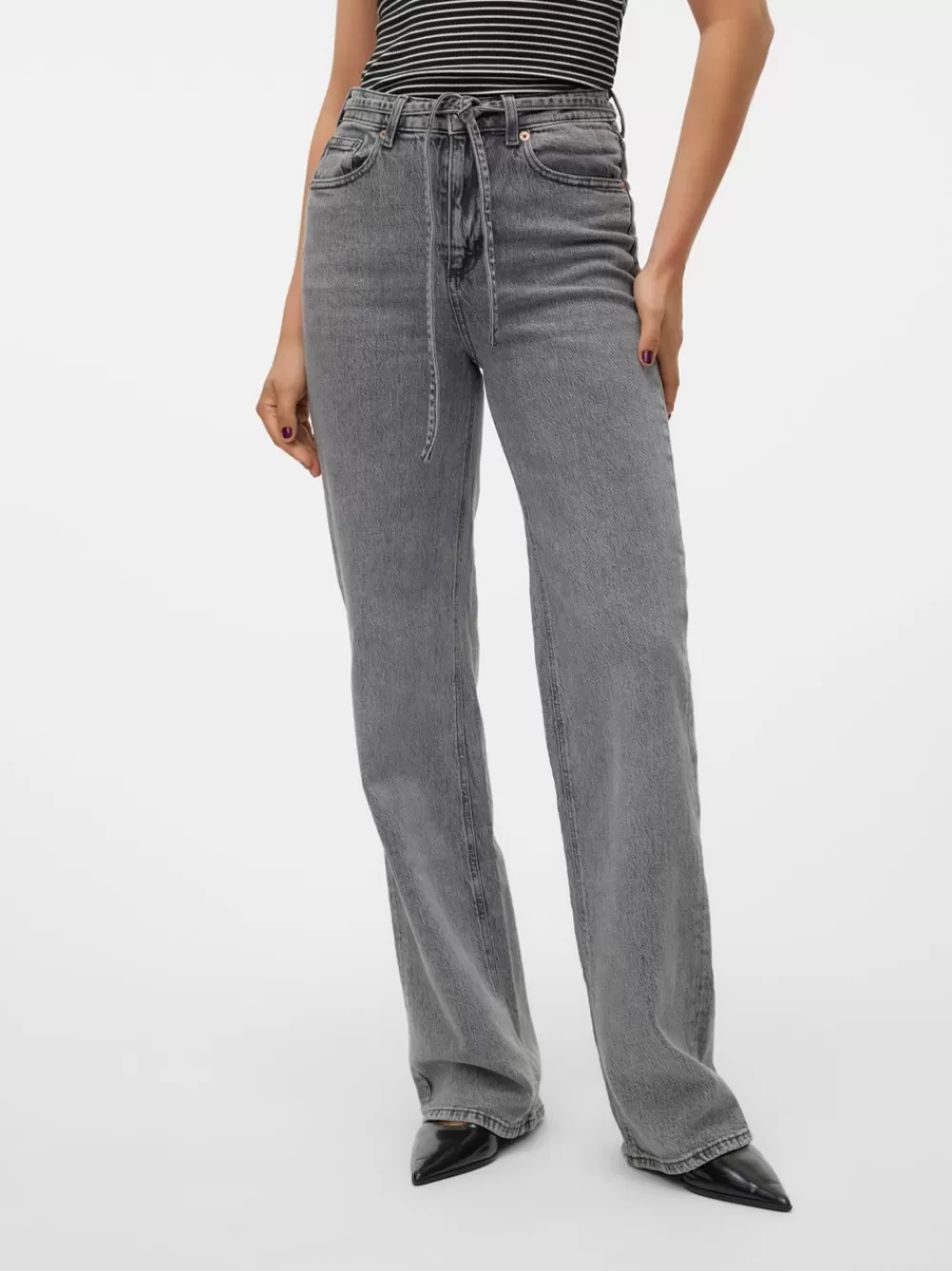 VERO MODA VMTESSA Korkea vyötärö Wide fit Farkut Medium Grey Denim Store