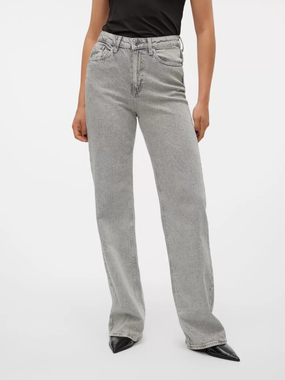 VERO MODA VMTESSA Korkea vyötärö Wide fit Farkut Medium Grey Denim Cheap