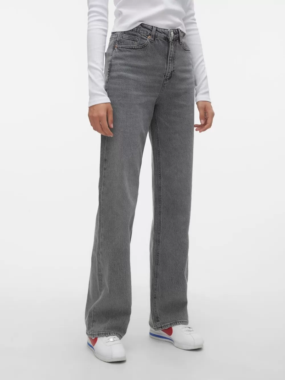 VERO MODA VMTESSA Korkea vyötärö Wide fit Farkut Medium Grey Denim Sale