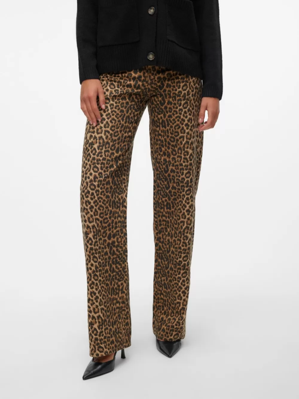 VERO MODA VMTESSA Korkea vyötärö Wide fit Farkut Silver Mink Clearance