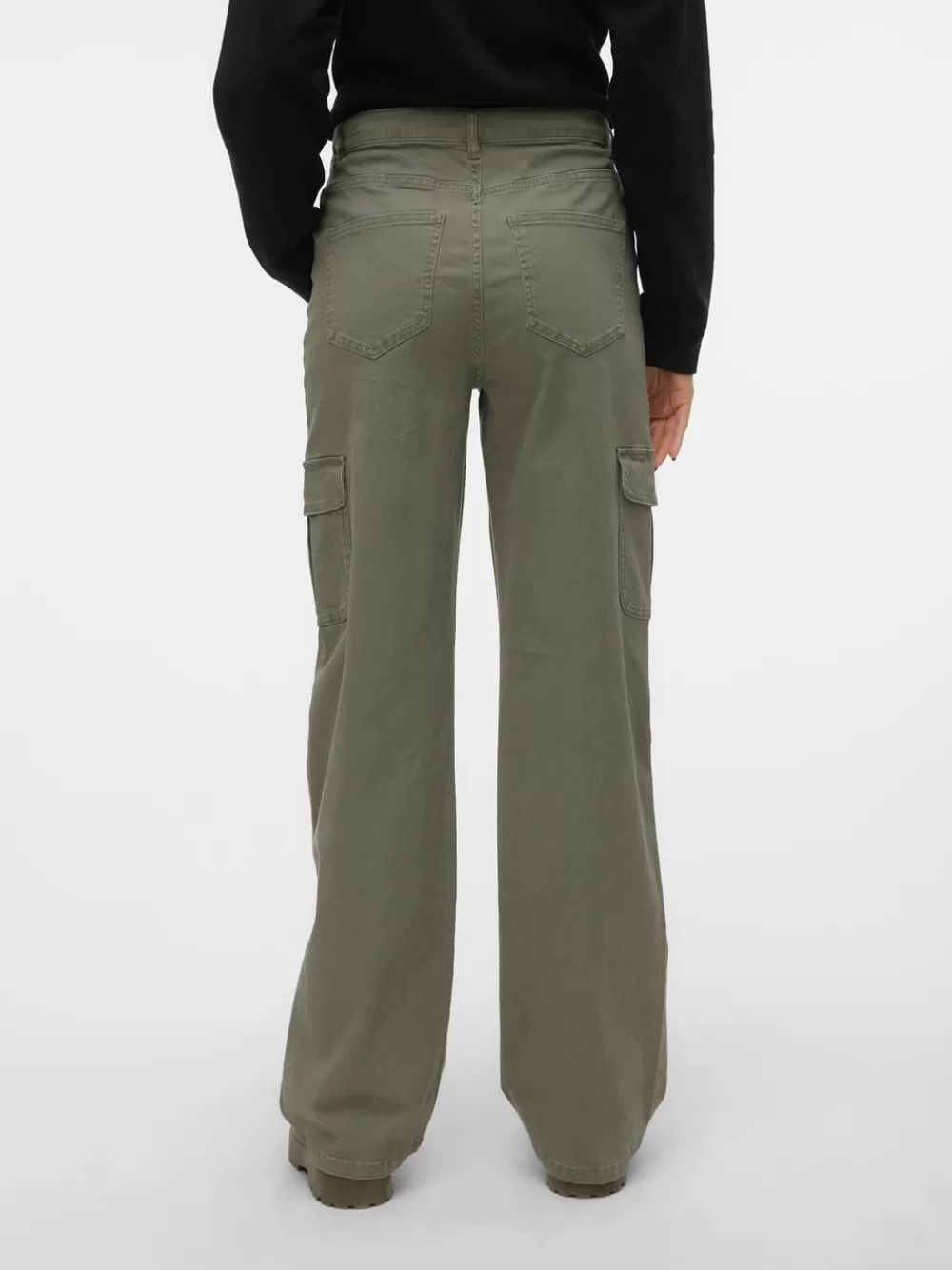 VERO MODA VMTESSA Korkea vyötärö Wide fit Farkut Ivy Green Flash Sale