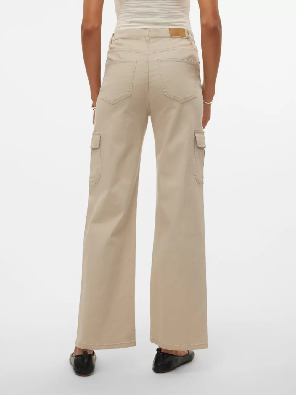 VERO MODA VMTESSA Korkea vyötärö Wide fit Farkut Abbey Stone Flash Sale