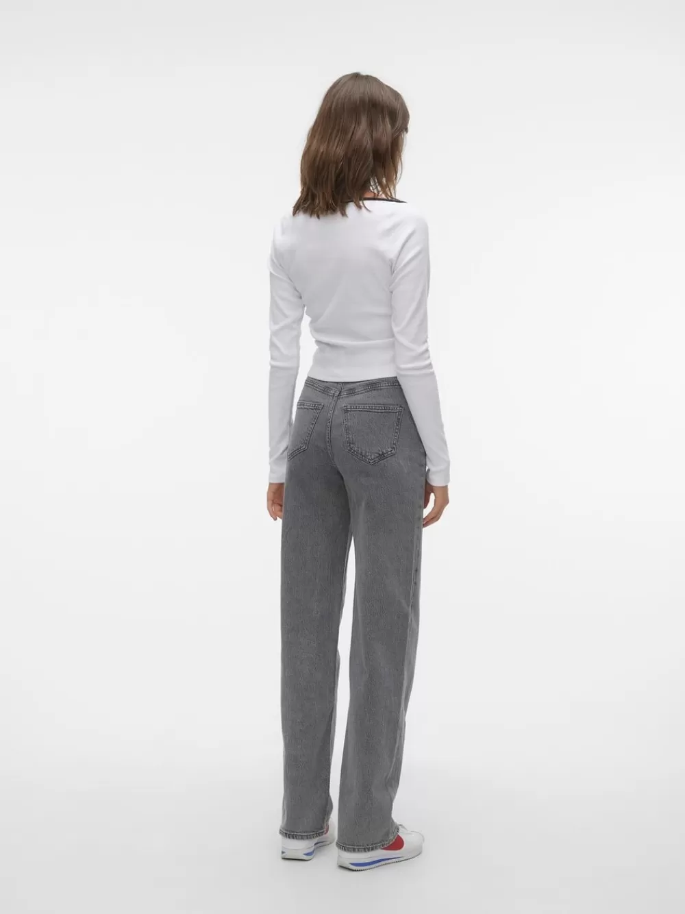 VERO MODA VMTESSA Korkea vyötärö Wide fit Farkut Medium Grey Denim Sale
