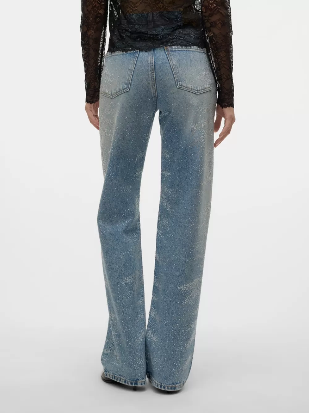 VERO MODA VMTESSA Korkea vyötärö Wide leg fit Farkut Light Blue Denim Shop
