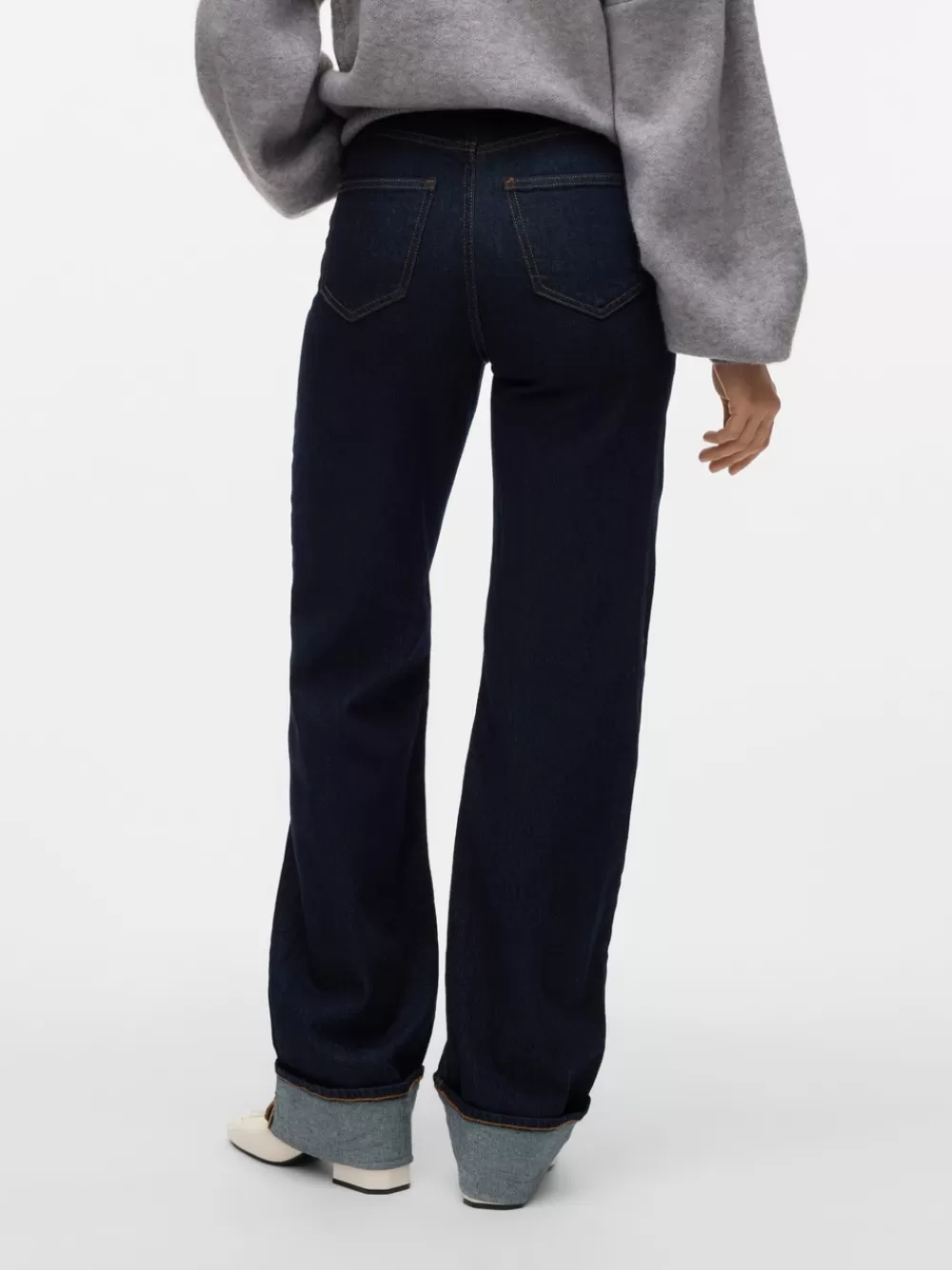VERO MODA VMTESSA Korkea vyötärö Wide leg fit Farkut Dark Blue Denim New