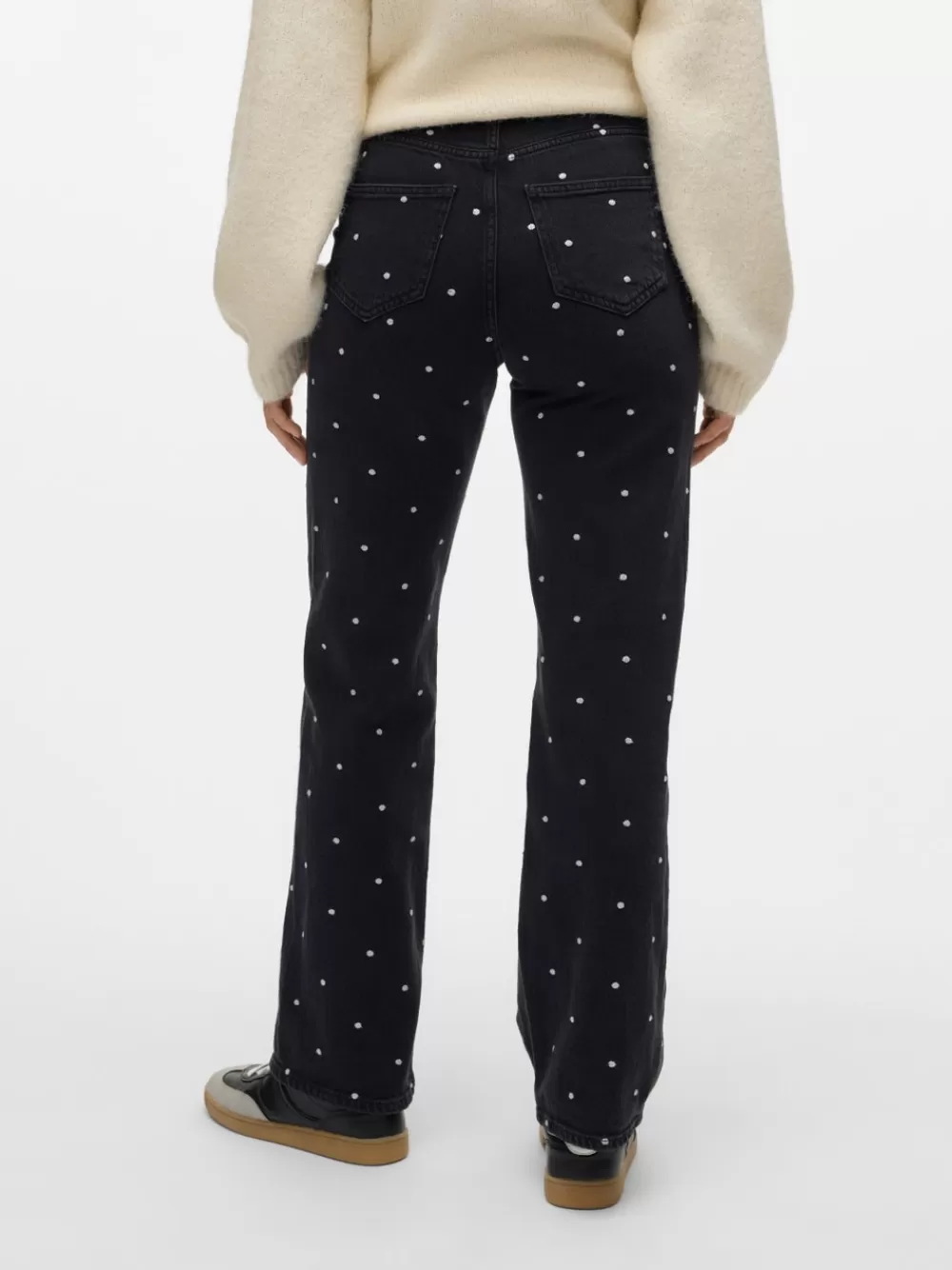 VERO MODA VMTESSA Korkea vyötärö Wide leg fit Farkut Black Denim Store