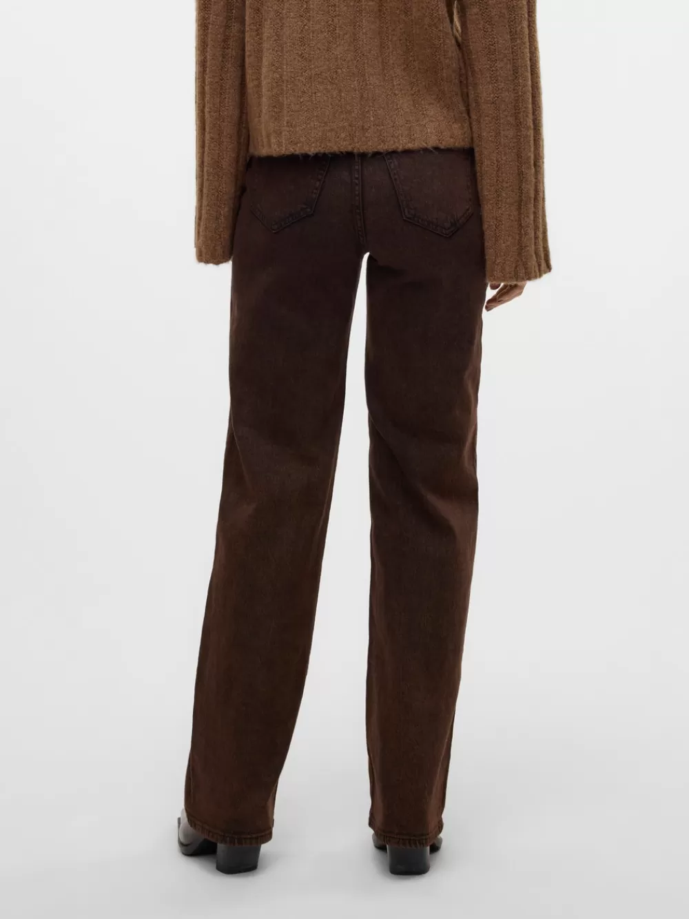 VERO MODA VMTESSA Korkea vyötärö Wide leg fit Farkut Chocolate Torte Hot