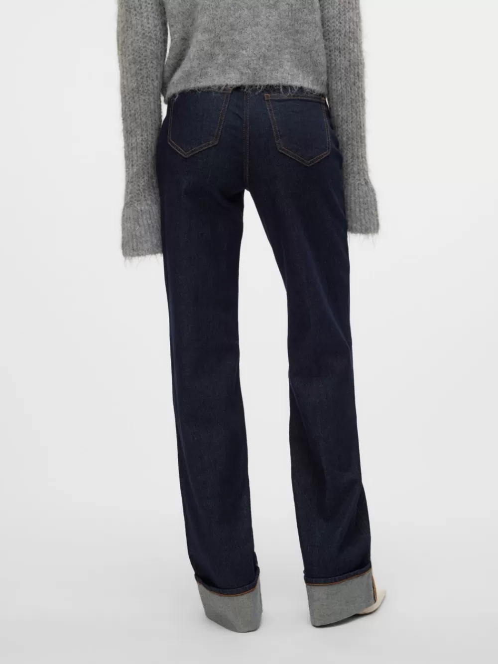 VERO MODA VMTESSA Korkea vyötärö Wide leg fit Farkut Dark Blue Denim Cheap