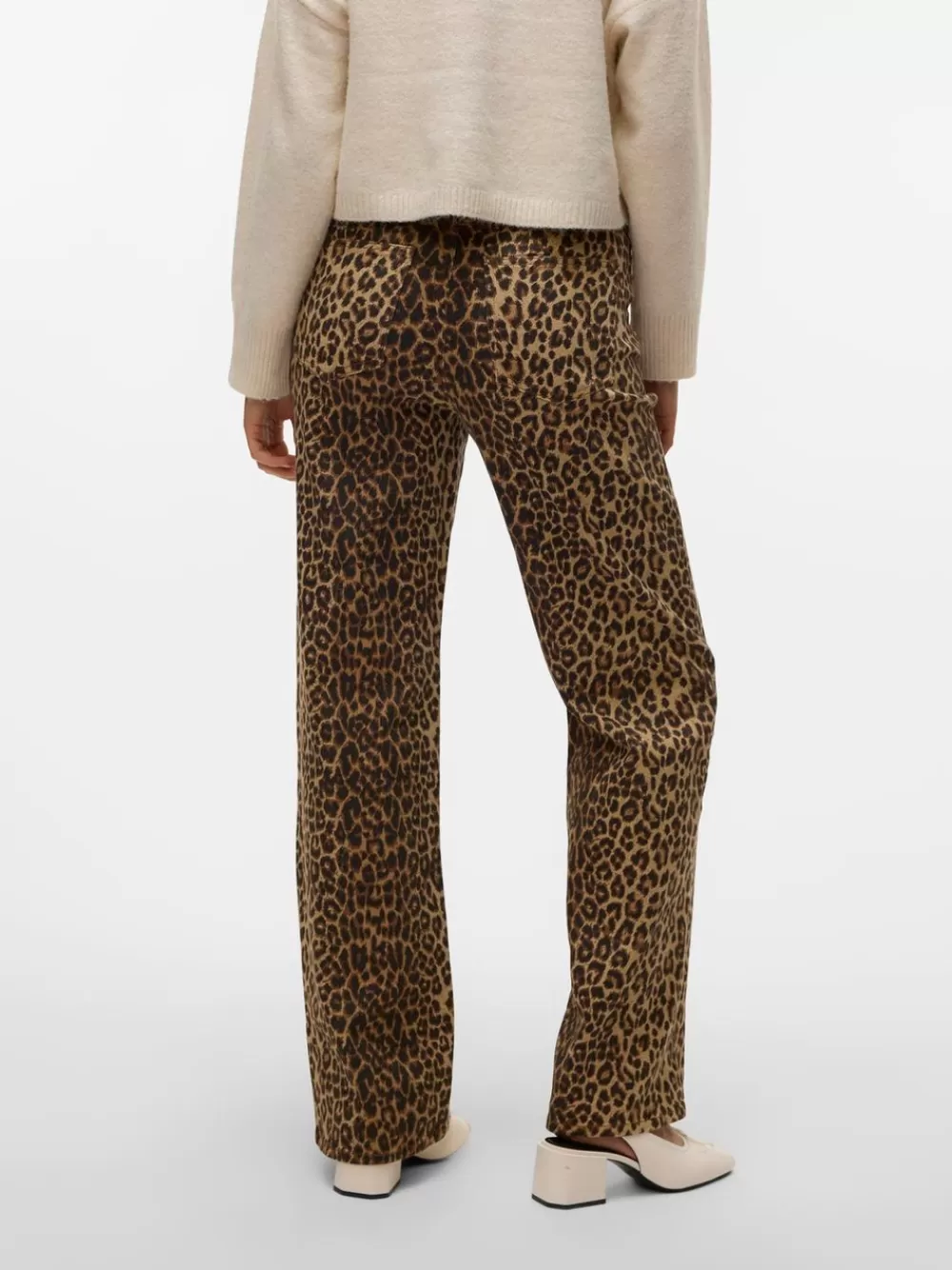VERO MODA VMTESSA Korkea vyötärö Wide leg fit Farkut Silver Mink Clearance