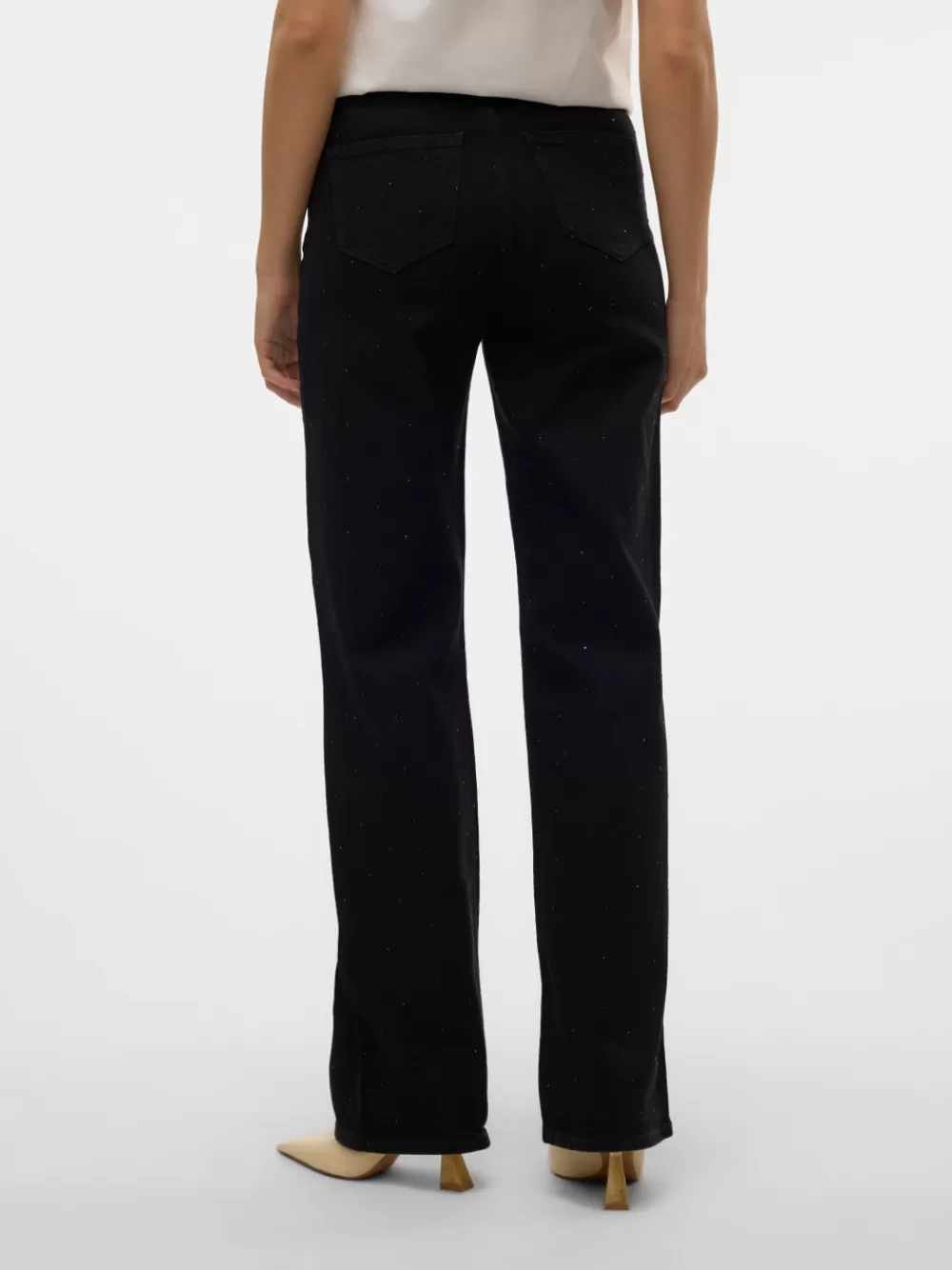 VERO MODA VMTESSA Korkea vyötärö Wide leg fit Farkut Black Best