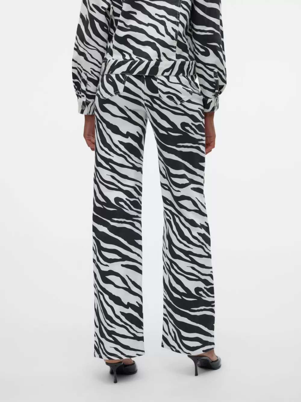 VERO MODA VMTESSA Korkea vyötärö Wide leg fit Farkut Bright White Best Sale