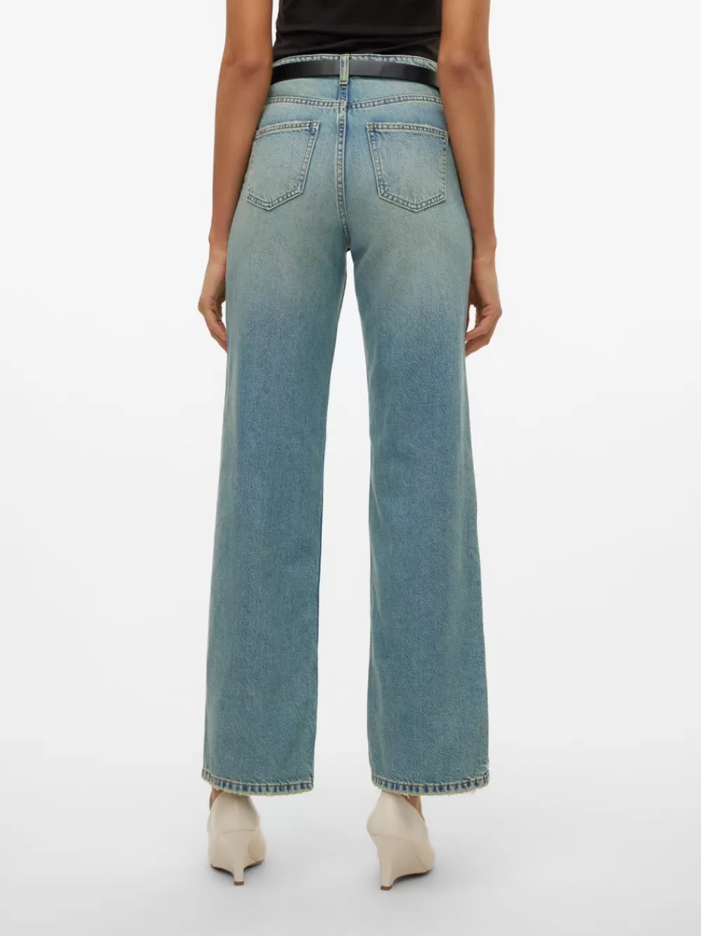 VERO MODA VMTESSA Wide fit Farkut Medium Blue Denim Discount