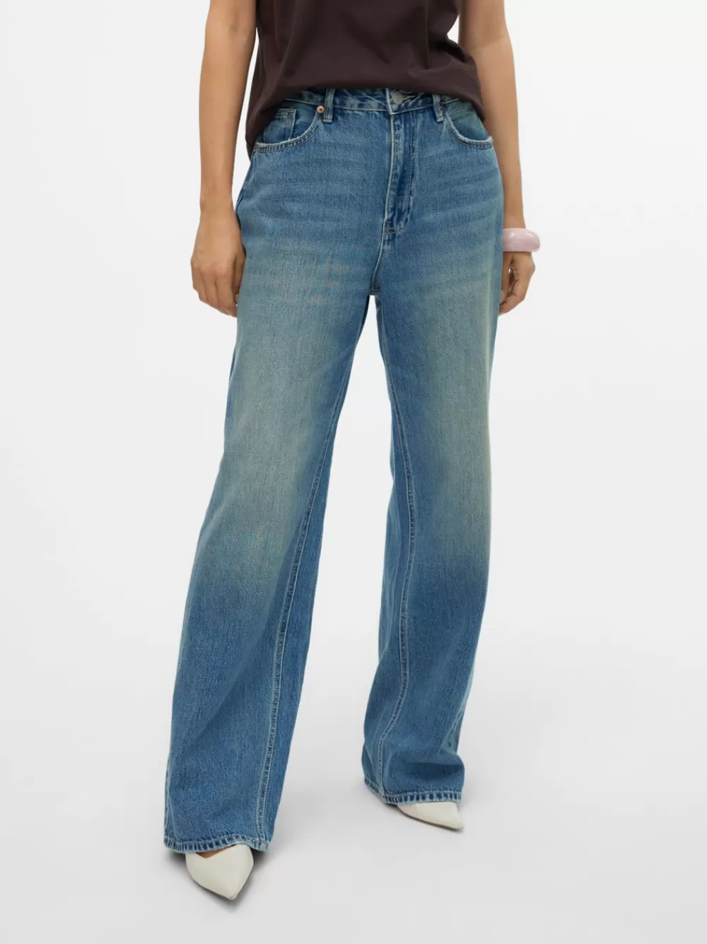 VERO MODA VMTOKEY Matala vyötärö Straight fit Farkut Medium Blue Denim Cheap