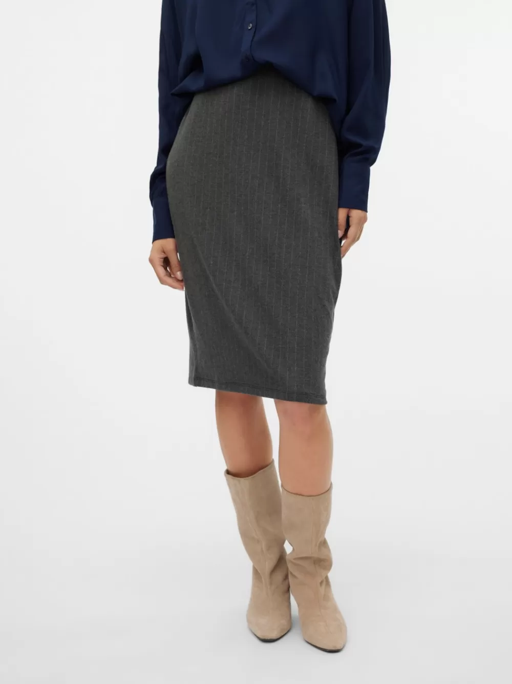 VERO MODA VMTORINO Normaali vyötärö Midihame Dark Grey Melange Cheap