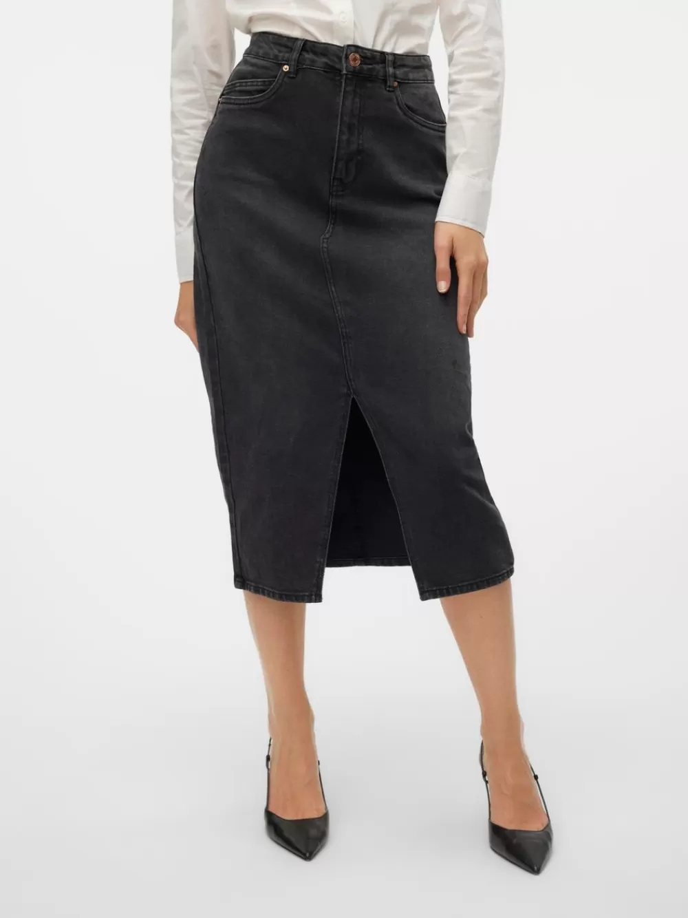 VERO MODA VMVERI Korkea vyötärö Midihame Black Cheap
