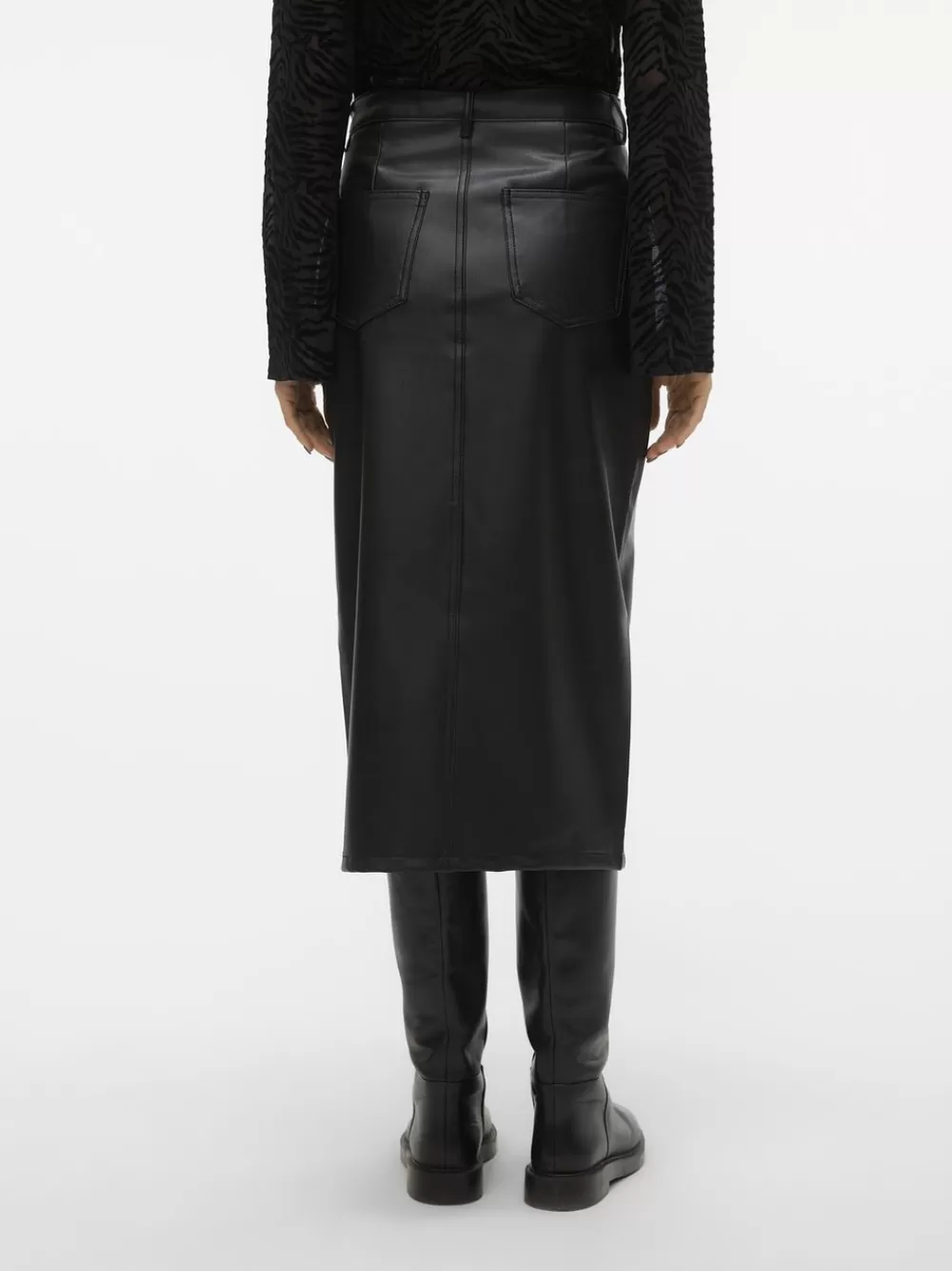 VERO MODA VMVERI Korkea vyötärö Midihame Black Online
