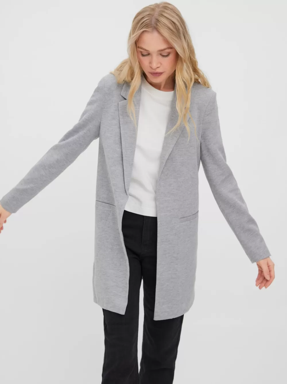 VERO MODA VMVERINA Bleiserit Light Grey Melange Hot