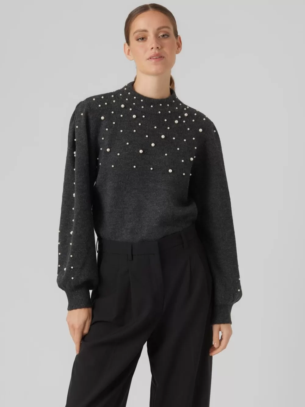 VERO MODA VMVIENNA Neulepuserot Dark Grey Melange Cheap