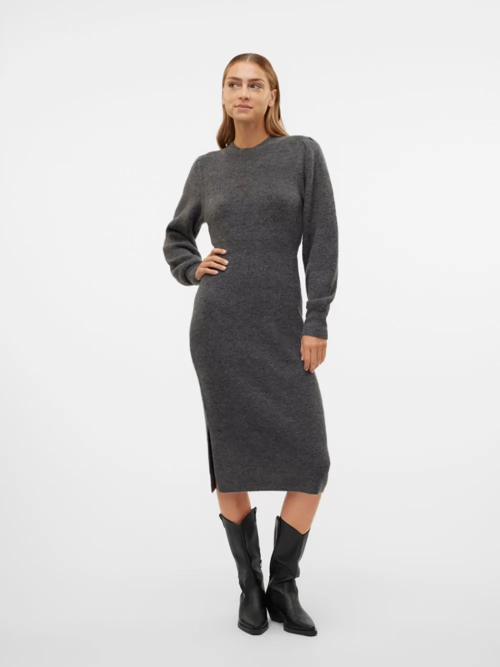 VERO MODA VMVILLA Pitkä mekko Dark Grey Melange Cheap